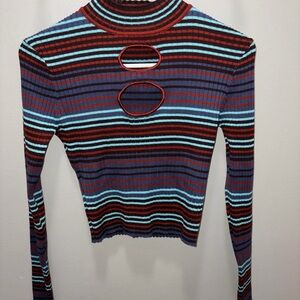 Chic Striped Ribbed Crop Top